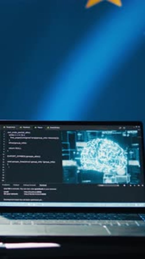 Logiciel d'IA vidéo verticale sur ordinateur portable utilisé par les services de sécurité des États membres de l'Union européenne