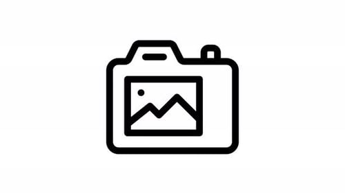 Minimalist Animated Camera Icon with Wiggle Effect