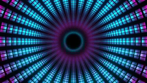 Pink And Cyan Inside Sci-Fi Pipe Background Vj Loop In HD