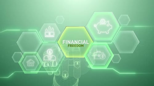 Financial Freedom Hand touching,Digital transformation,Science and artificial intelligence