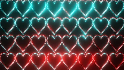 Animation en boucle VJ abstraite en néon cyan et rouge en HD