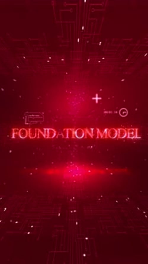 Foundation Model Words In Ai On Digital Background