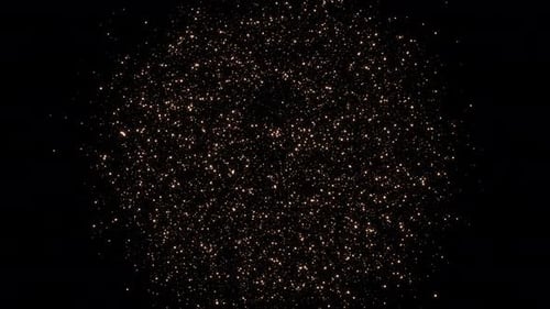 Golden Glitter Particles Expanding Reveal Background Overlay