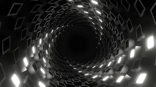 White Cylindrical Spiral Strobe Tunnel Background Vj Loop In HD