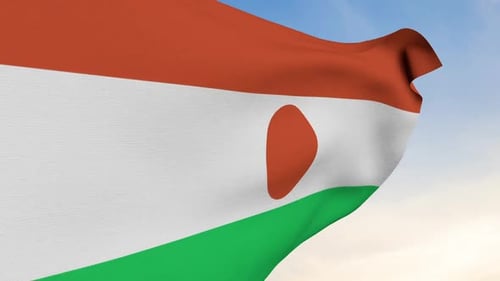 Realistic Waving Flag of Niger in the Wind