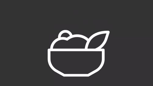 Animated Minimalist Food Bowl Icon with Steam