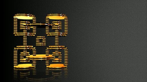 Golden Cylinders Loop: Modern Geometric Corporate Background