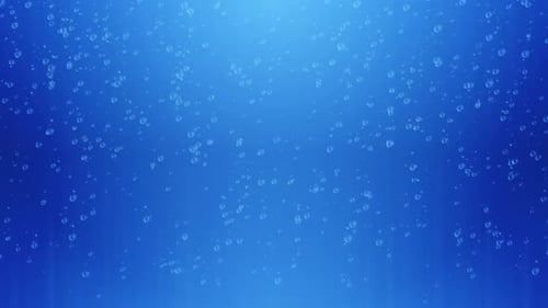 Seamless Loop of Rising Water Bubbles on a Blue Background