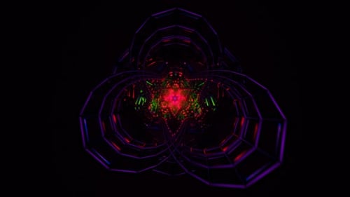Hipnótico bucle VJ de espirales abstractas de neón