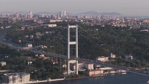 Istanbul Bosphorus Bridge Sea and Ships Aerial View 23