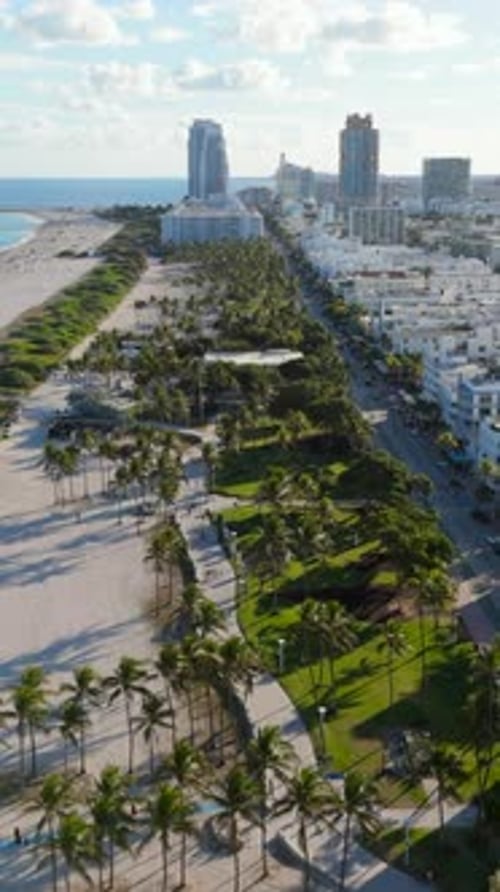 Experience a Stunning Aerial View of Beautiful Miami Beach Located in Sunny Florida