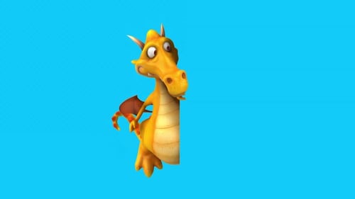 Lustiger 3D-Cartoon-Drache (mit Alphakanal im Lieferumfang enthalten)