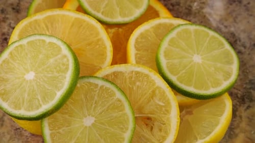 Assorted Citrus Fruit Slices Close Up