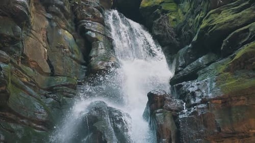 Spectacular brazilian cave waterfall in slow motion