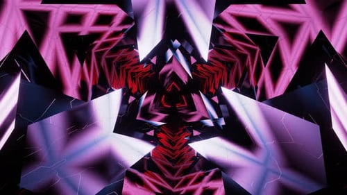 An Abstract Bright Neon Tunnel in a Seamless Loop