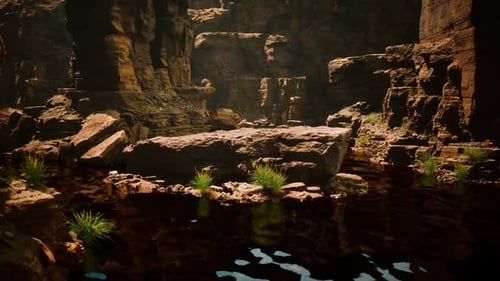 Colorado River with Gorgeous Sandstone Walls and Canyons