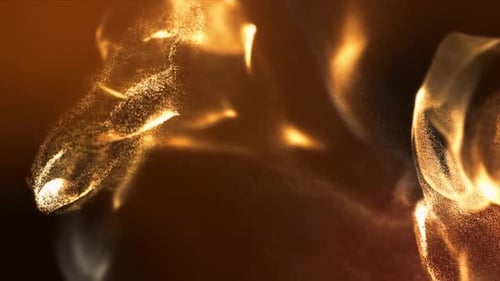 Abstrakter sauberer Luxus-Hintergrund mit goldenem Partikelfluss mit glühenden Staubwellen