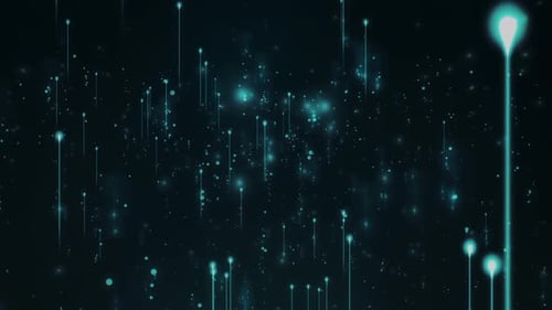 Futuristic Digital Lines and Particles Ascending Background