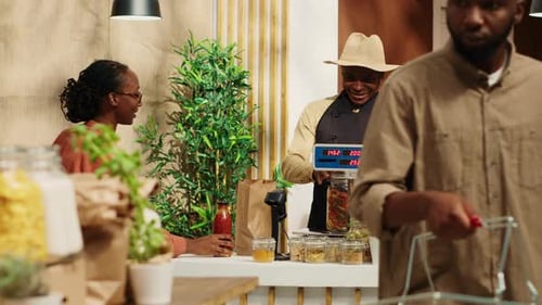 Groceries Purchased at a Charming Indoor Marketplace