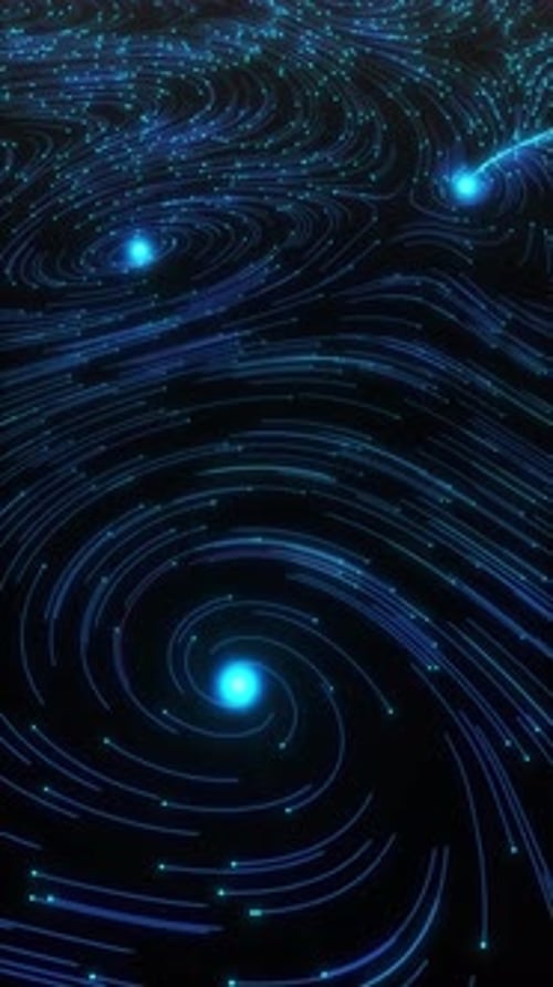 3d Abstract Neon Background Glowing Line Pink Blue Moving