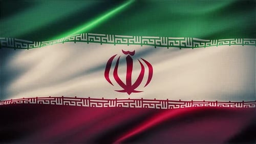 Seamless Waving Flag of Iran National Animation