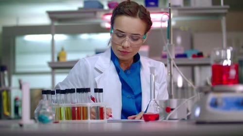 Lab Team in Science Laboratory. Research Team Working in Chemical Laboratory. Scientist