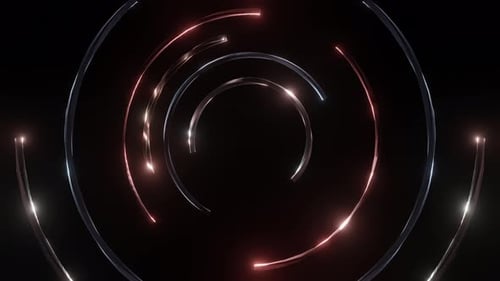 Futuristic Rotating Metallic Arcs Logo Reveal