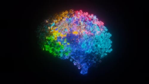 Colorfoul Brain Waves Pattern Big Particles Animation