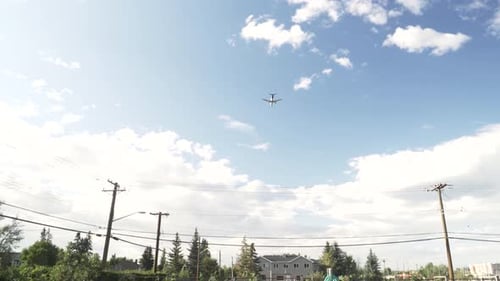 Airplane Flying Over Community Garden Abundance
