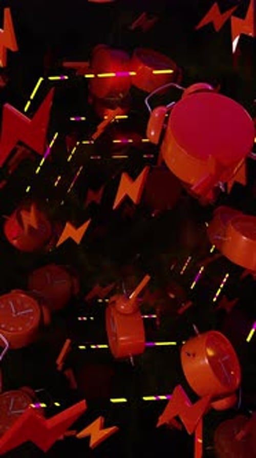 Abstract Alarm Clock In Night 02 4K