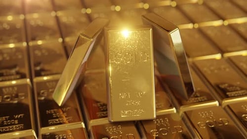 Pyramid of gold bars as an good idea of stability and reasonable investments 4k