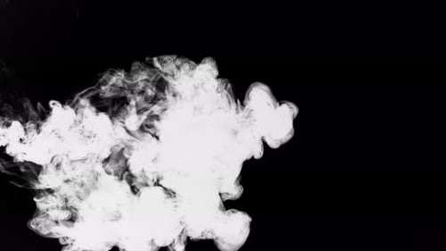 White Realistic Smoke Cloud Alpha Transition