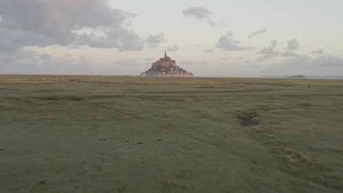 Aerial view of Mont-Saint-Michel, Normandy, France.