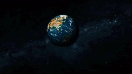 Rotated Viewing 3d Earth Realistic Planet