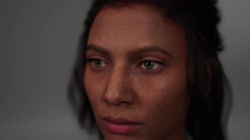 Closeup Portrait of Gorgeous Dark Haired Hispanic Woman