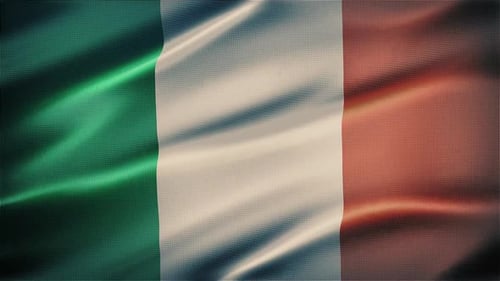 Realistic Waving Flag of Ireland Background Animation