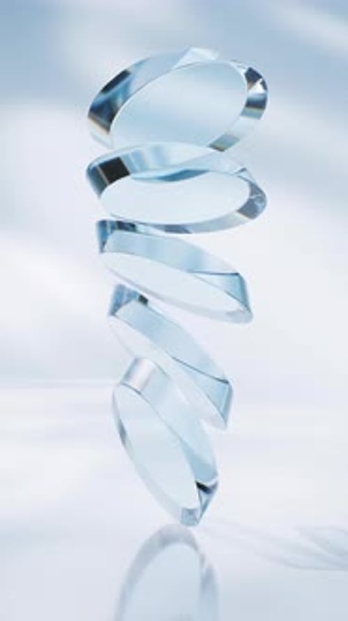 Fond de géométries en verre bleu transparent