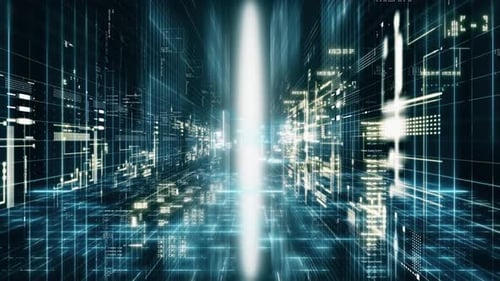 31_Futuristic Digital Data Tunnel Technology Background.