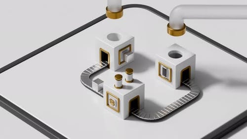 3D Loop Satisfying Logistics Animation