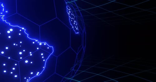 Broadcast. News. Animation. Rotating globe, rotating grid.