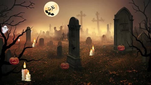 Halloween Graveyard Background