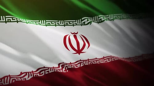 Waving Iranian Flag with Realistic Fabric Movement