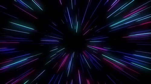 Hyper jump abstrait dans une autre galaxie. Vitesse de la lumière. Résolution FullHD