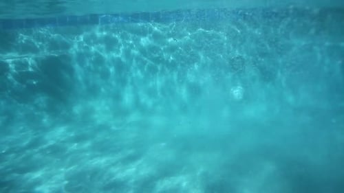 Children Dive Into Pool, Underwater Shot