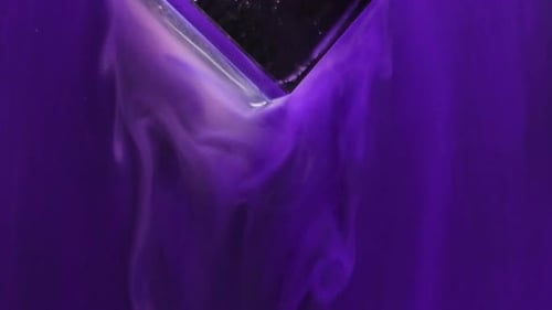 Wavy Purple Ink Liquid Smooth Leak Paint Blur