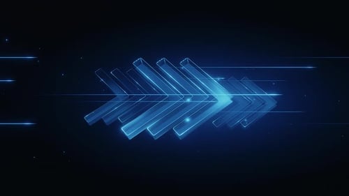 Abstract Blue Glowing Arrows Digital Technology Background
