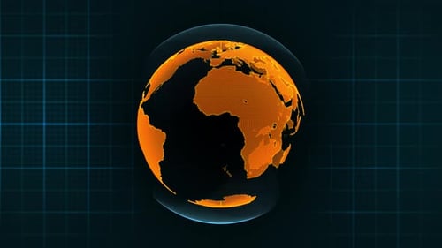 Animated Futuristic Digital Earth Globe