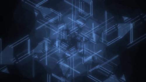 Glowing Blue Abstract Tech Tunnel Background Animation
