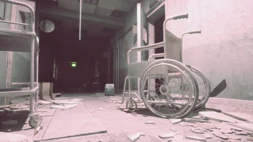 Set Up View of Dark Room Abandoned in the Psychiatric Hospital