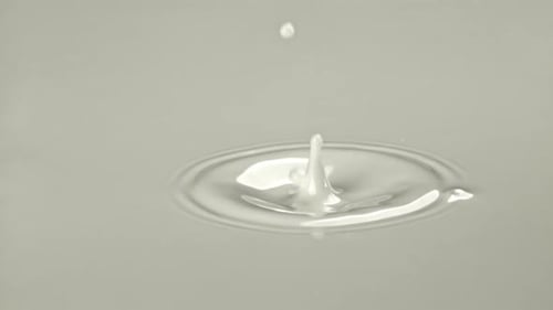 Milk Splashes in Superzeitlupe, gefilmt auf einer Hochgeschwindigkeitskamera mit 1000 Bildern pro Sekunde